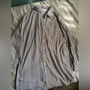 Striped button up dress